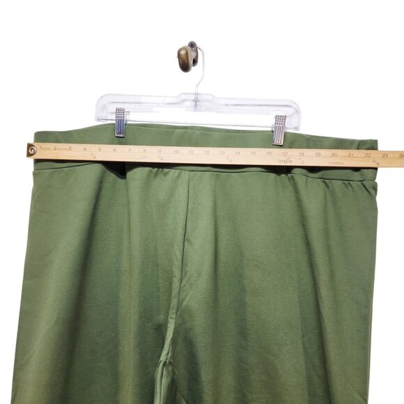 Essentials Womens 4X Green Leggings Plus Size Stretch Pants - Picture 4 of 6